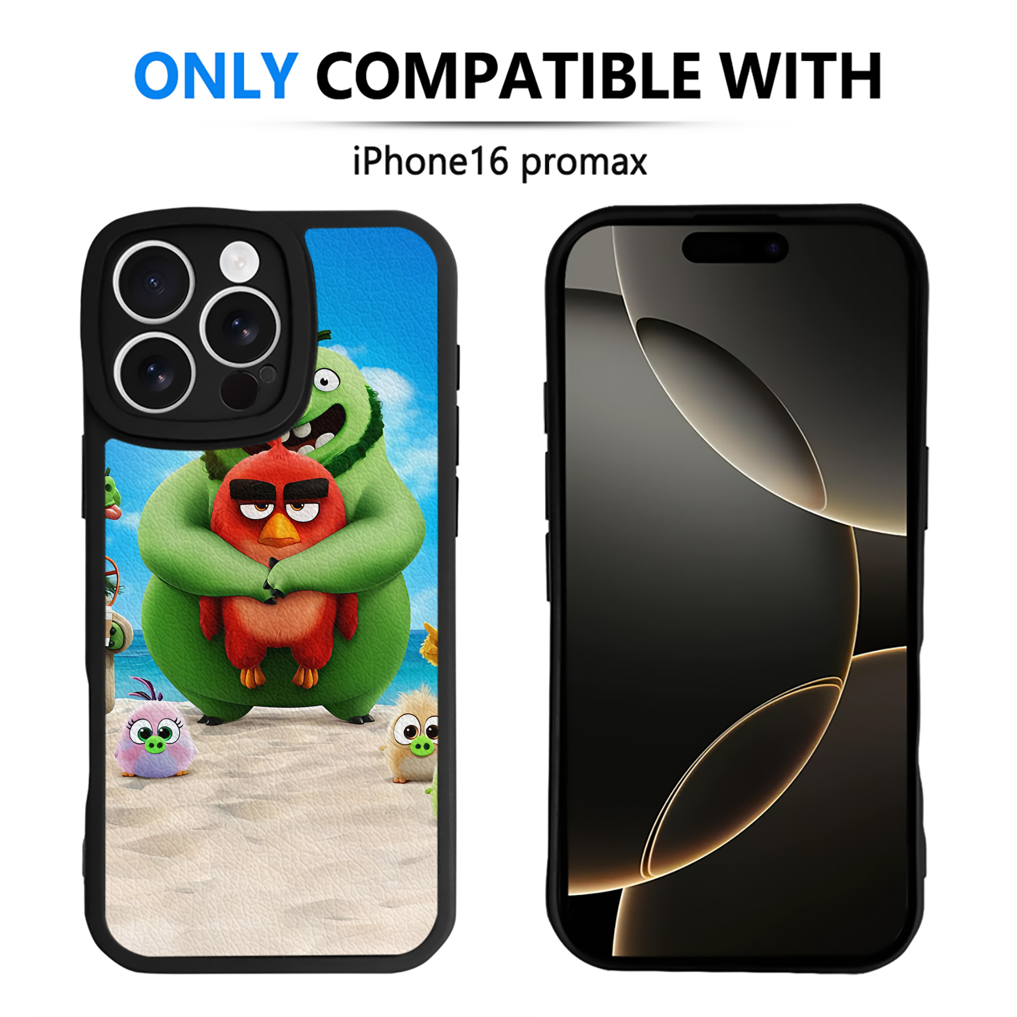 （画像用） Angry Birds アングリーバード 【iPhone 16シリーズ対応】シリコンスマホケース（レザー調） 材質：シリコン